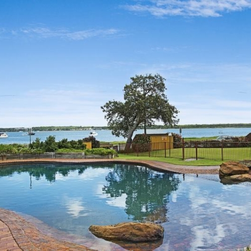 pool overlooking beach